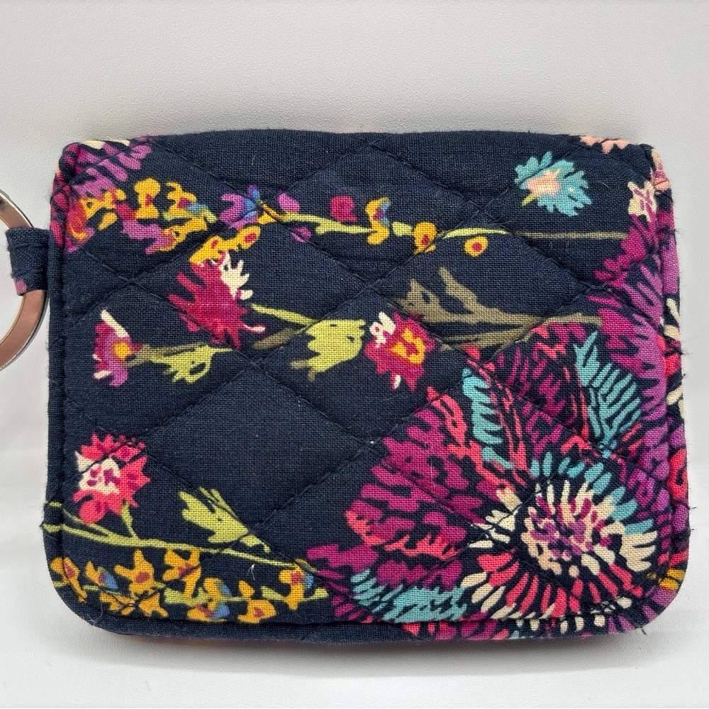 Vera‎ Bradley Campus Double ID Case Midnight Wild Flower Print w/Strap